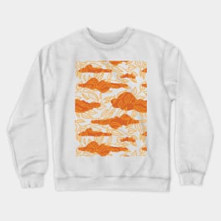 Minimalist Leaf Line Art Illustration as a Seamless Surface Pattern Design Crewneck Sweatshirt